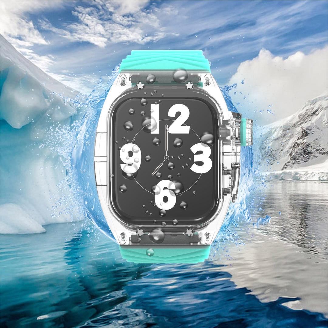 LUXY Premium Fluororubber Transparent Case & Sports Band for Apple Watch 44mm & 45mm - Luxystudio