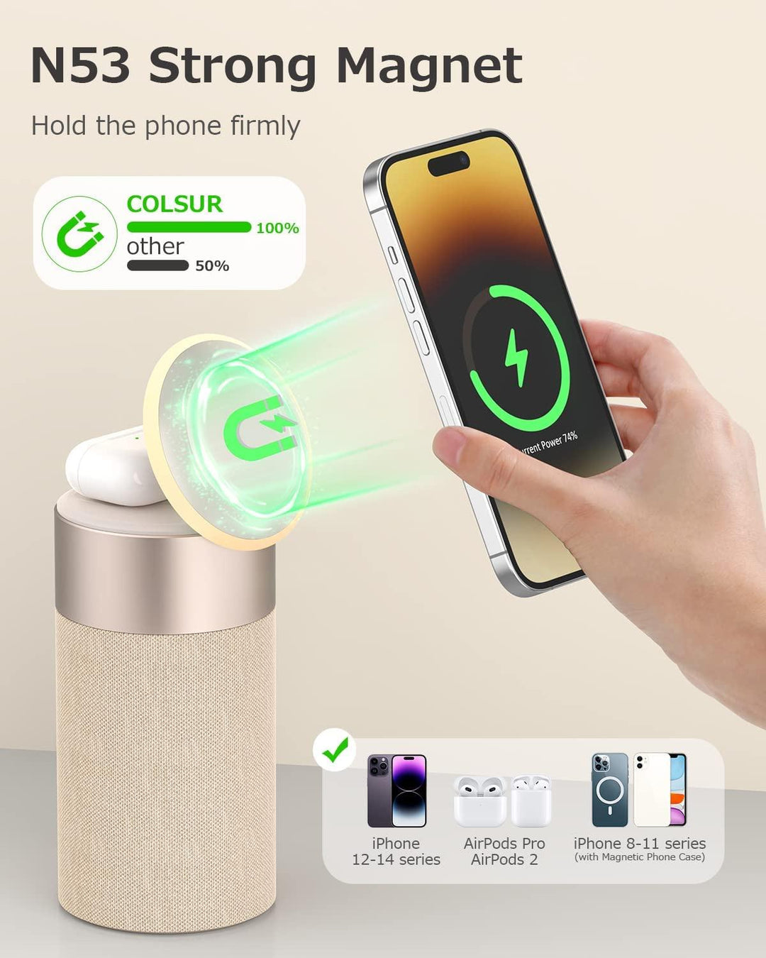 so2 wireless charger with speaker