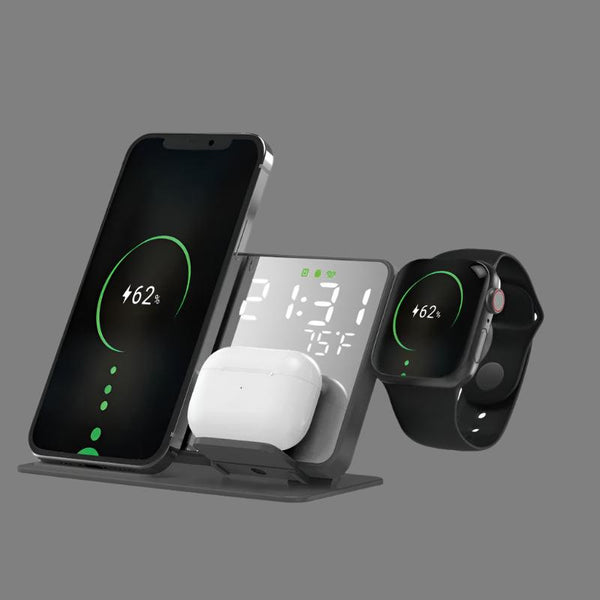 4 in 1 Wireless Fast Charger for Samsung Galaxy S23 Series With Alarm Clock - Luxystudio
