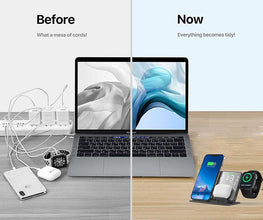4 in 1 Wireless Fast Charger for Samsung Galaxy S23 Series With Alarm Clock - Luxystudio