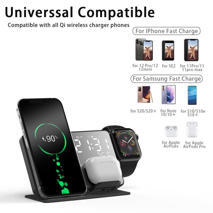 4 in 1 Wireless Fast Charger for Samsung Galaxy S23 Series With Alarm Clock - Luxystudio