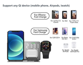 4 in 1 Wireless Fast Charger for Samsung Galaxy S23 Series With Alarm Clock - Luxystudio