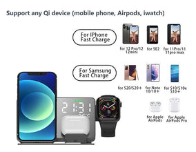 4 in 1 Wireless Fast Charger for Samsung Galaxy S23 Series With Alarm Clock - Luxystudio