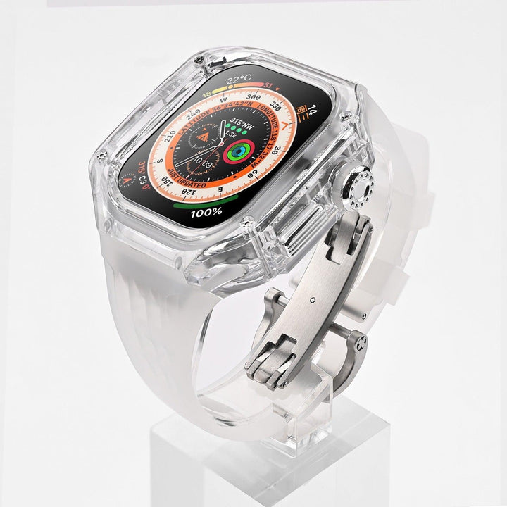 Luxury Modification Glacier Case With Transparent Straps For iWatch (44/45MM-49MM) - Luxystudio